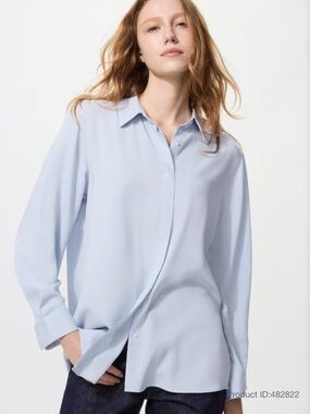 Uniqlo Dusty Blue Button Down Shirt